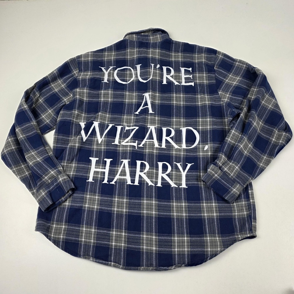 Harry Potter Cakeworthy Shirt Mens 2XL Plaid Flannel You're A Wizard Harry